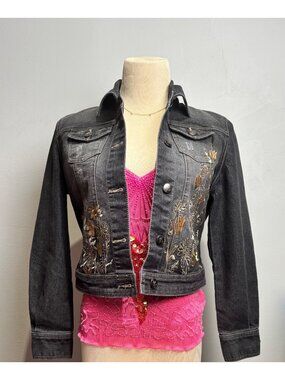 LaBellum by Hillary Scott Embellished Denim Jacket (XS)